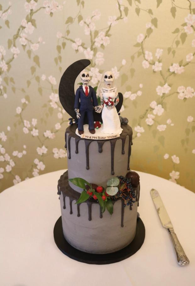 Isle of Wight County Press: Our wedding cake by Frostbite Bakery, topper by Shiny Creations
